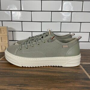 Skechers BOBS Copa Shoes Womens Size 8.5 Olive Green Slip On Platform Sneaker